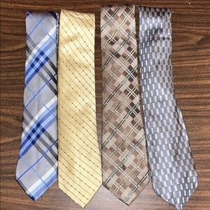 Geoffrey Beene Elegant Men's Tie Set - Blue, Yellow, Brown, Gray
